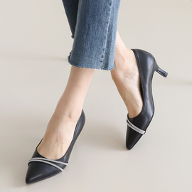 [GIRLS GOOB] Women's Comfortable High Heels, Dress Pointed Toe Stiletto, Pumps, Synthetic Leather - Made in KOREA